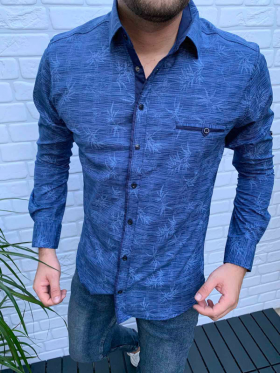 No Brand R502 blue (демі) сорочка чоловіча