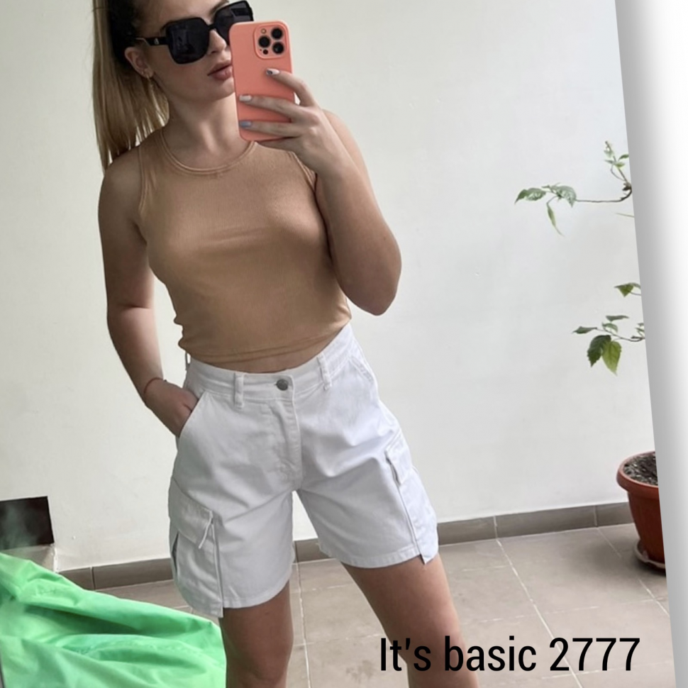 No Brand 2777 white (лето) шорты женские