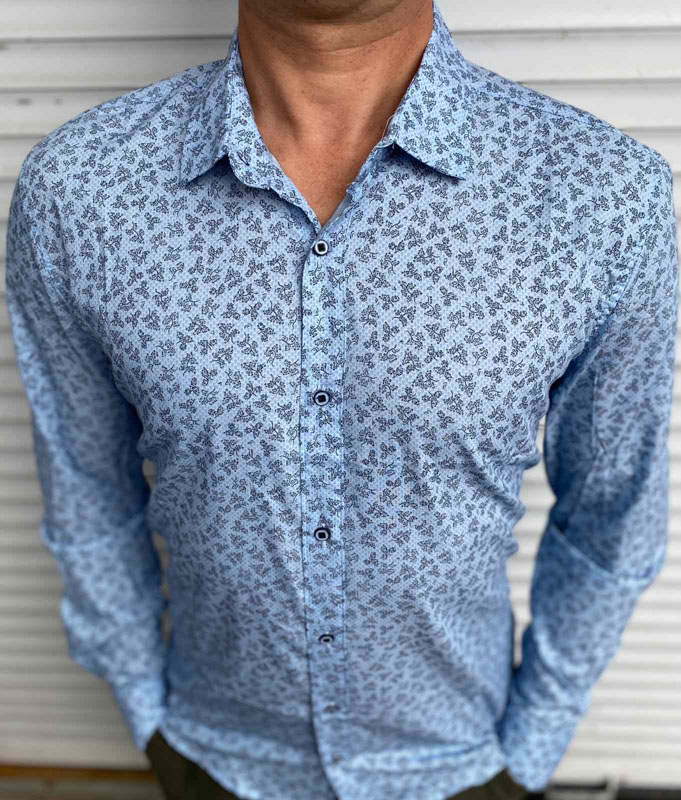 Fmt S2168 blue (демі) сорочка чоловіча
