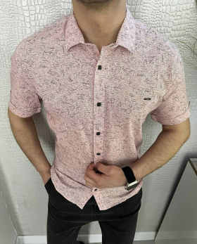 No Brand 1615 pink (лето) рубашка мужские