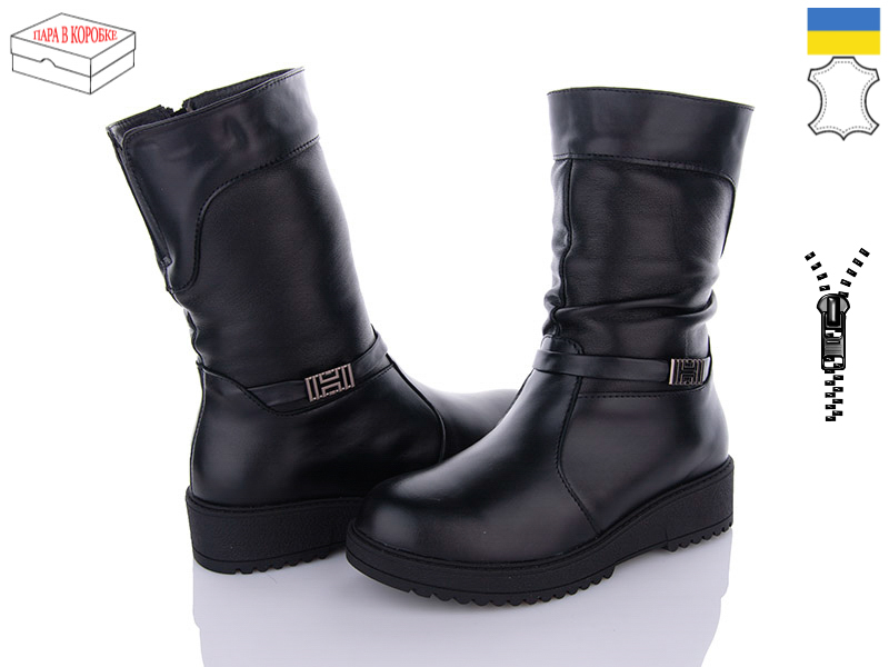 Crumina 2293 черний (зима) черевики жіночі