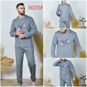 No Brand 5023 grey (зима) пижама мужские