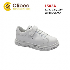 Clibee Apa-L502A white-black (деми) кроссовки детские