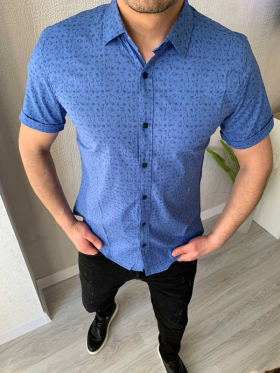 No Brand S2810 blue (літо) сорочка чоловіча