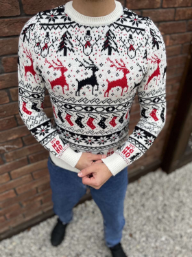 No Brand 3456 white (зима) свитер мужские