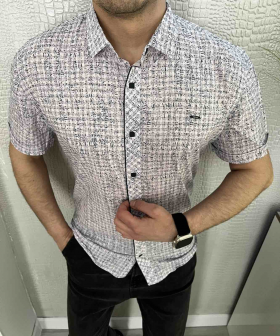 No Brand 1618 white (лето) рубашка мужские