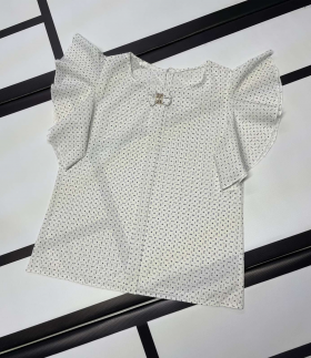 No Brand 8662 white (літо) блузка дитячі