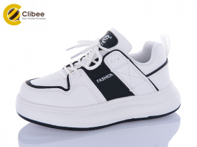 Clibee LC982 white-black (деми) кроссовки детские