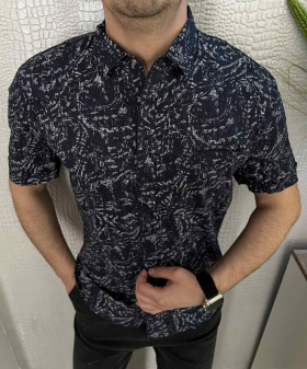No Brand 1619 black (лето) рубашка мужские