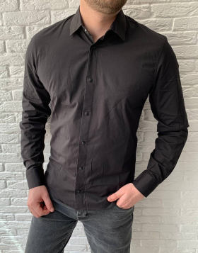 No Brand 34497 black (деми) рубашка мужские