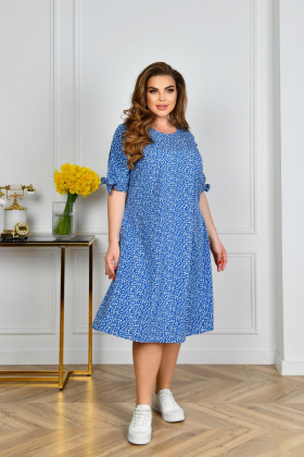 No Brand 1019 l.blue (лето) платье женские