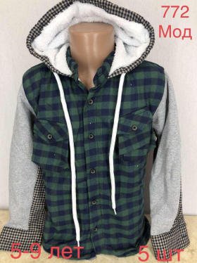 No Brand 772 green (5-9) (зима) рубашка детские