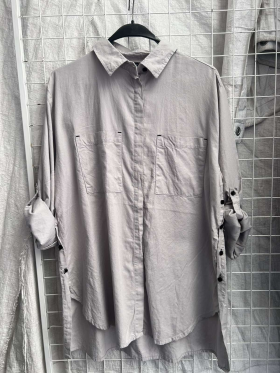 No Brand 2538 grey (деми) рубашка женские