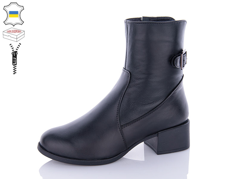 No Brand 646 чорний (зима) ботинки женские