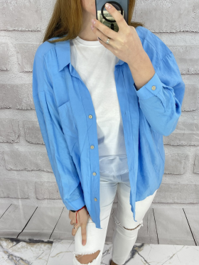 No Brand 23015 l.blue (деми) рубашка женские