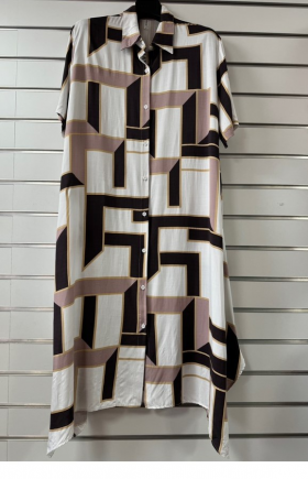 No Brand 7582CL white-brown (лето) платье женские