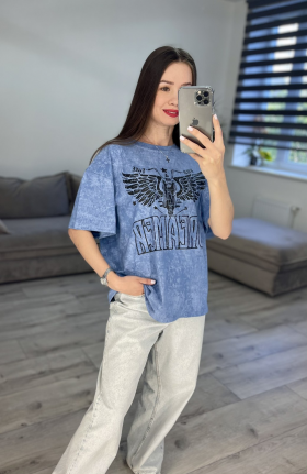 No Brand 56-4 blue (лето) футболка женские