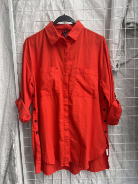 No Brand 2539 red (деми) рубашка женские