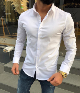 No Brand 34501 white (деми) рубашка мужские