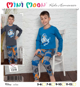 No Brand 1318 blue (деми) пижама детские