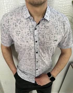 No Brand 1624 grey (лето) рубашка мужские