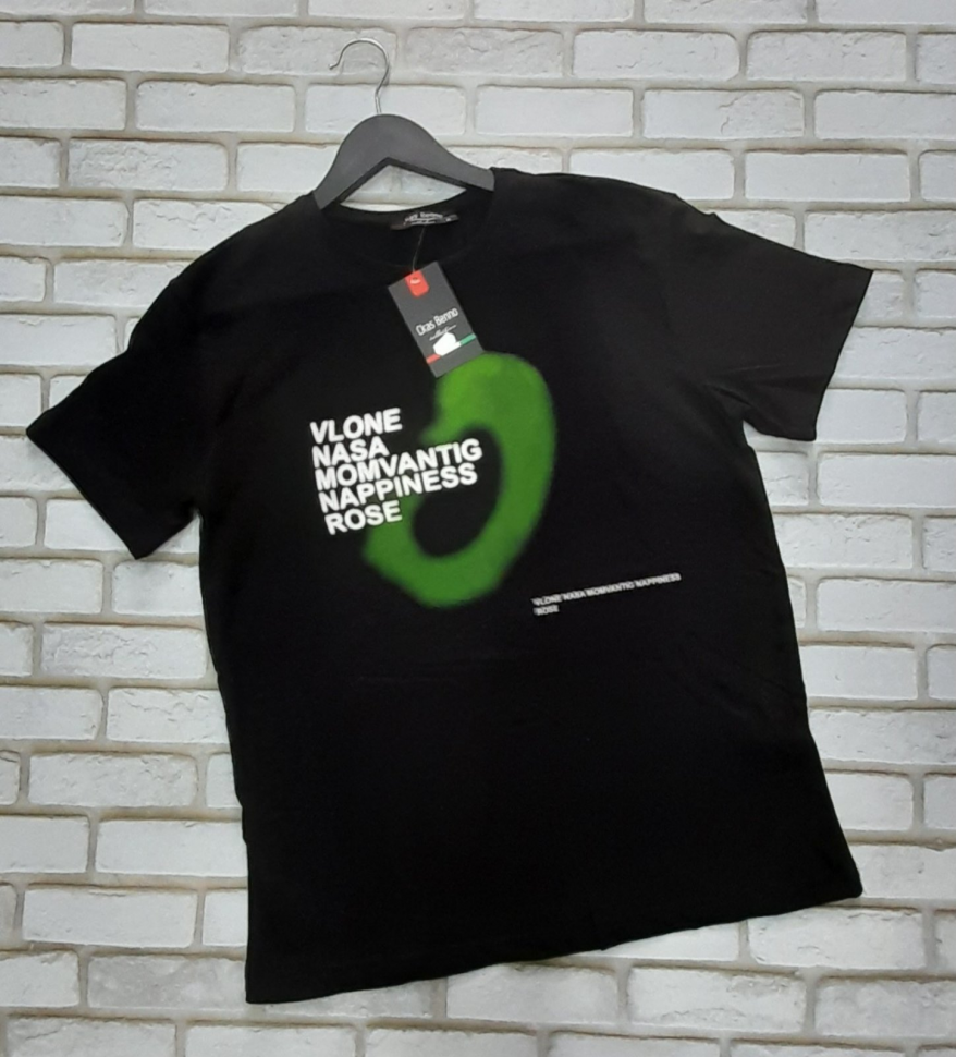 No Brand 163 black (лето) футболка мужские