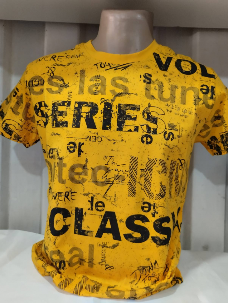 No Brand 1279 yellow (лето) футболка мужские