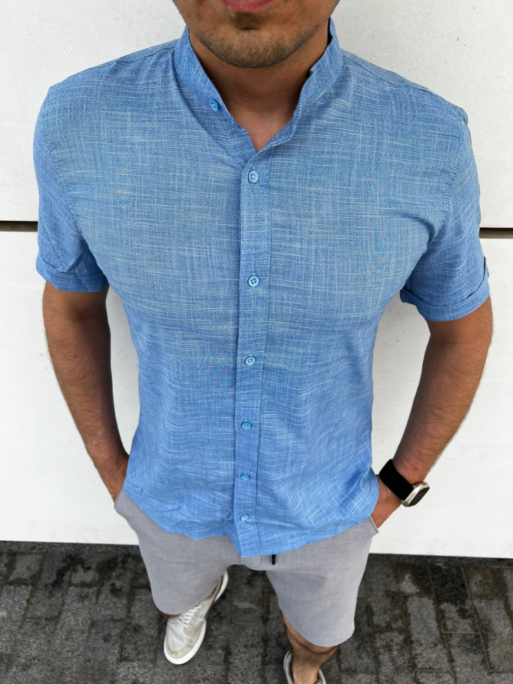 No Brand 1886 blue (літо) сорочка чоловіча
