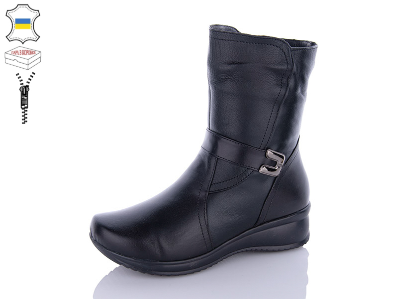 No Brand 729 чорний (зима) ботинки женские