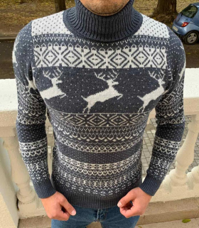 No Brand S2664 grey (зима) свитер мужские