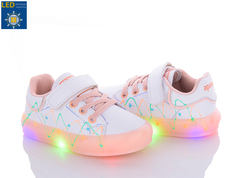 Apawwa NC57-1 pink LED (демі) кросівки дитячі