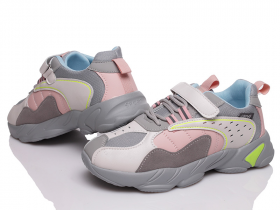 Kidsmix NY-988 grey-pink (демі) кросівки дитячі