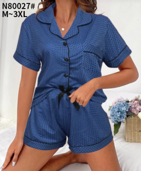 No Brand 80027 blue-old-1 (лето) пижама женские