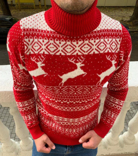 No Brand S2665 red (зима) свитер мужские