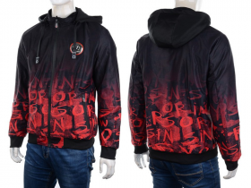 No Brand 2220 black-red (деми) куртка мужские