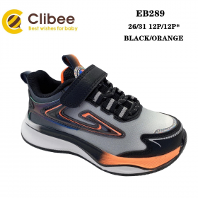 Clibee Apa-EB289 black-orange (деми) кроссовки детские