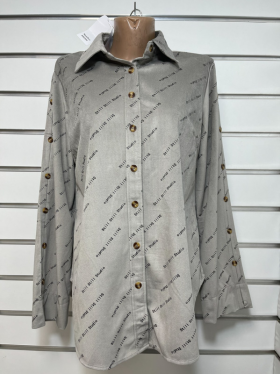 Base A8233 grey батал (деми) рубашка женские