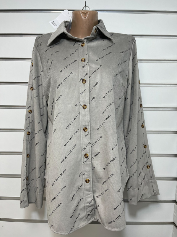 Base A8233 grey батал (демі) сорочка жіночі