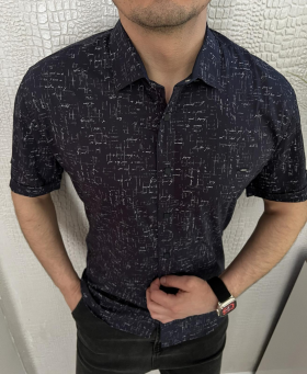 No Brand 34426 navy (лето) рубашка мужские