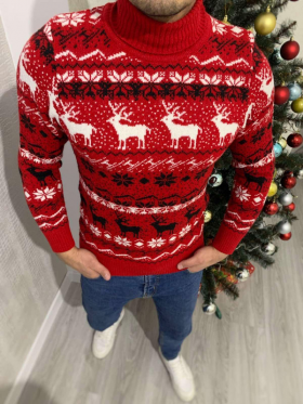 No Brand S2667 red (зима) свитер мужские