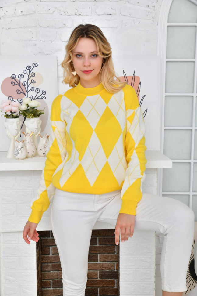 No Brand 1106 yellow (демі) светр жіночі