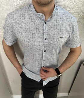 No Brand 1629 grey (лето) рубашка мужские