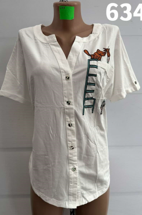 No Brand 6347 white (лето) рубашка женские