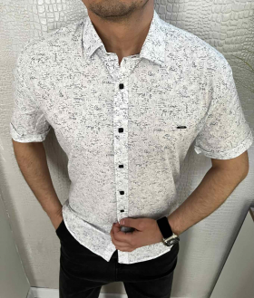 No Brand 1630 white (лето) рубашка мужские
