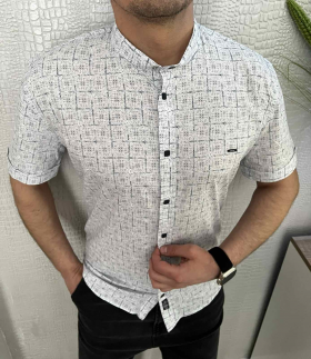 No Brand 34428 white (лето) рубашка мужские