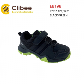 Clibee Apa-EB198 Black-Green (демі) кросівки дитячі