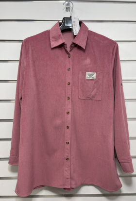 Base A8001C pink батал (деми) рубашка женские