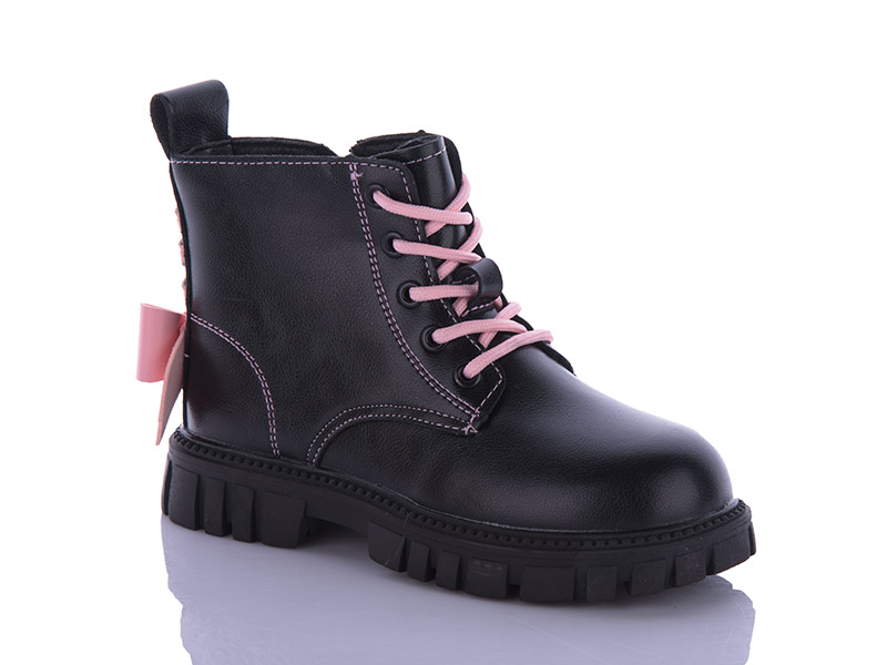 No Brand B00 black-pink (деми) ботинки детские