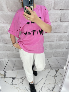 No Brand 24367 pink (лето) футболка женские