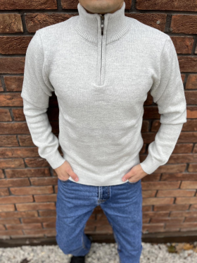 No Brand 3471 l.grey (зима) свитер мужские